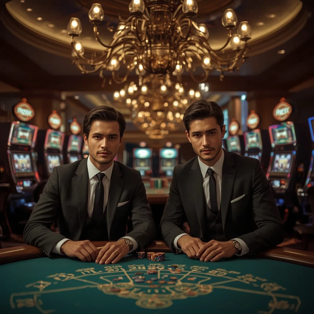 Deux joueurs de poker dans un Casino Joka
